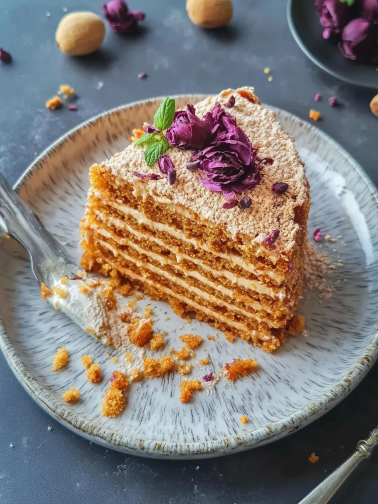 Russian Honey Cake (Easy Medovik Recipe)