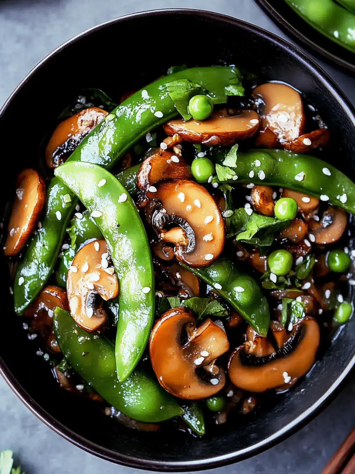 Snow peas mushroom stir fry