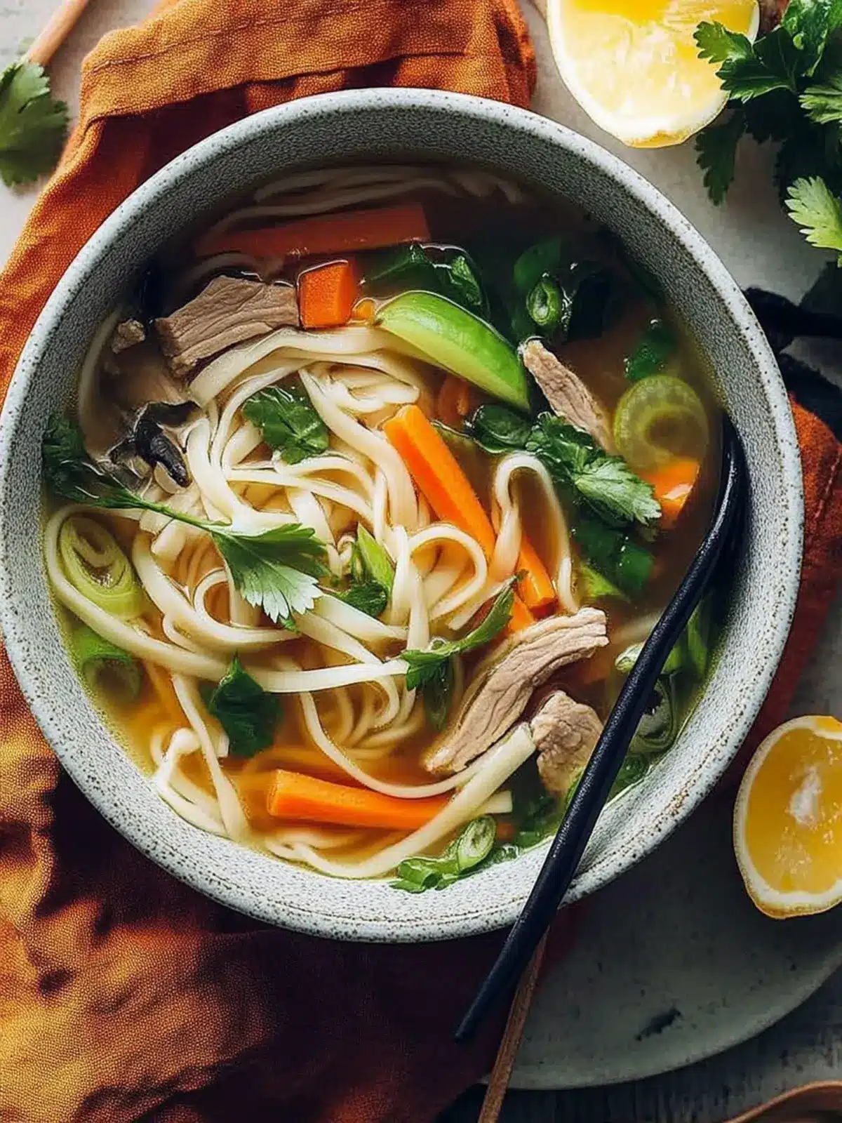 Asian Long Noodle Soup