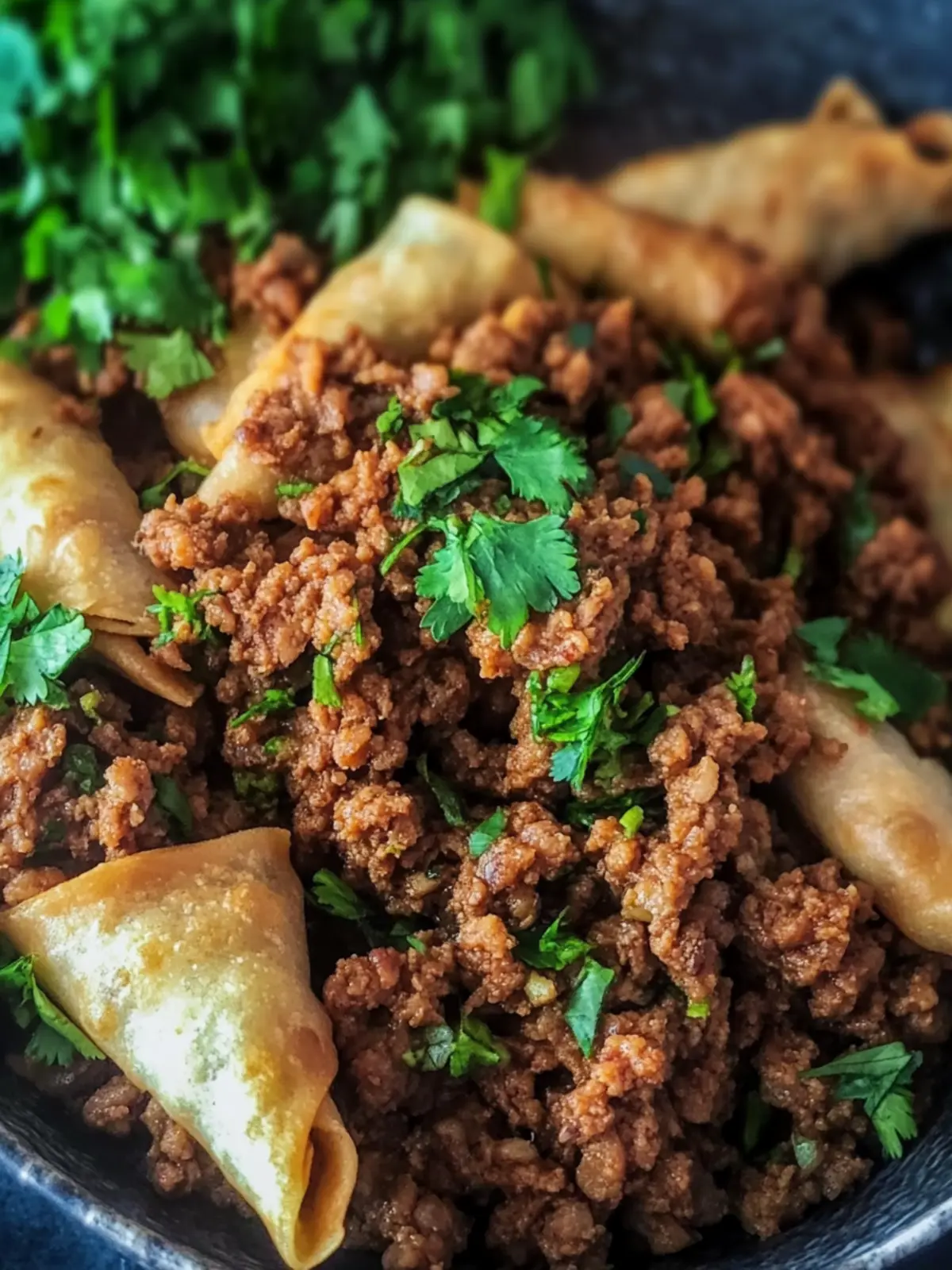 Keema/Minced Lamb Filling for Samosas, Spring Rolls, Parathas etc