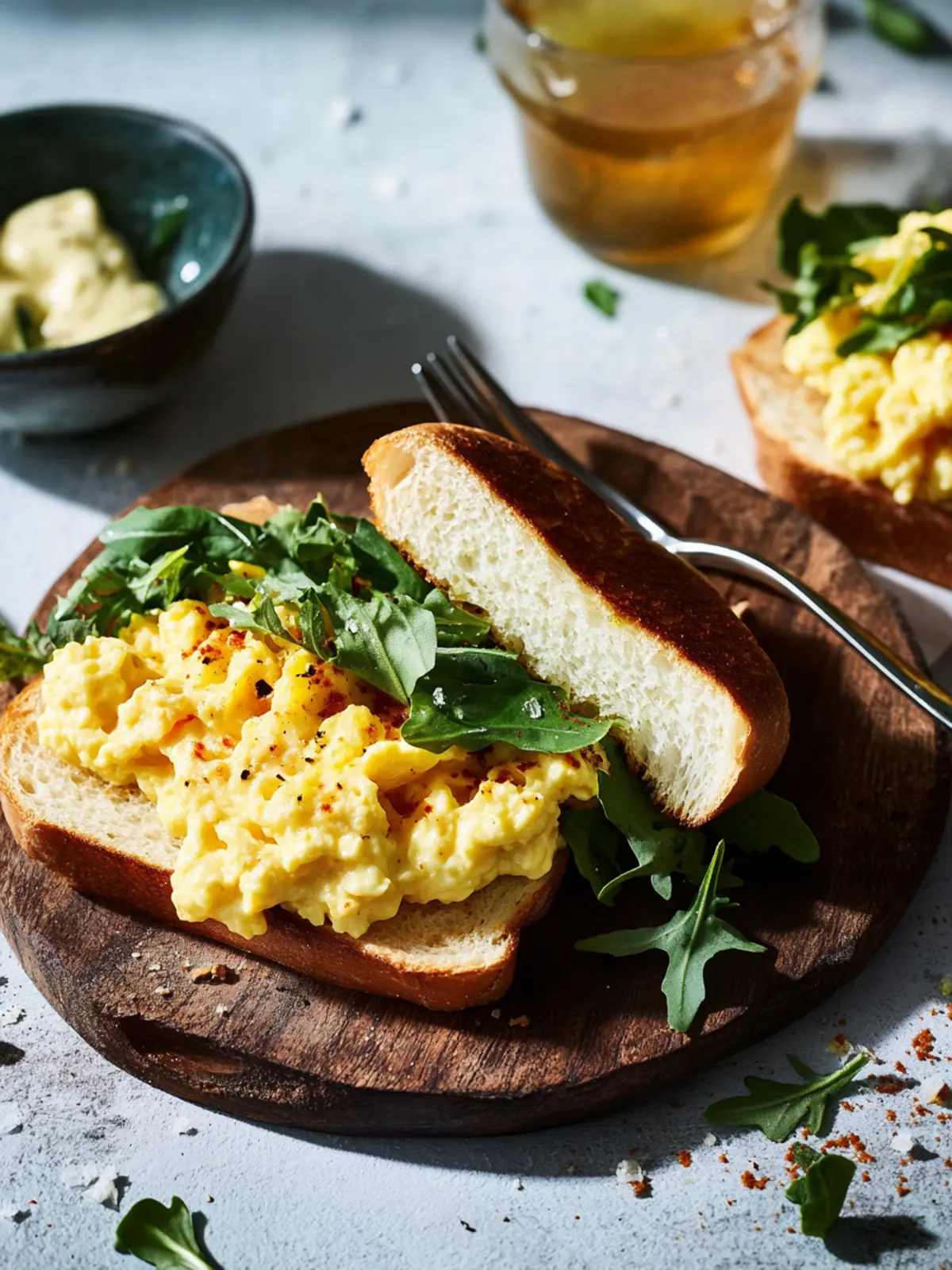 Scrambled Egg Sandwiches With Garlic Aioli