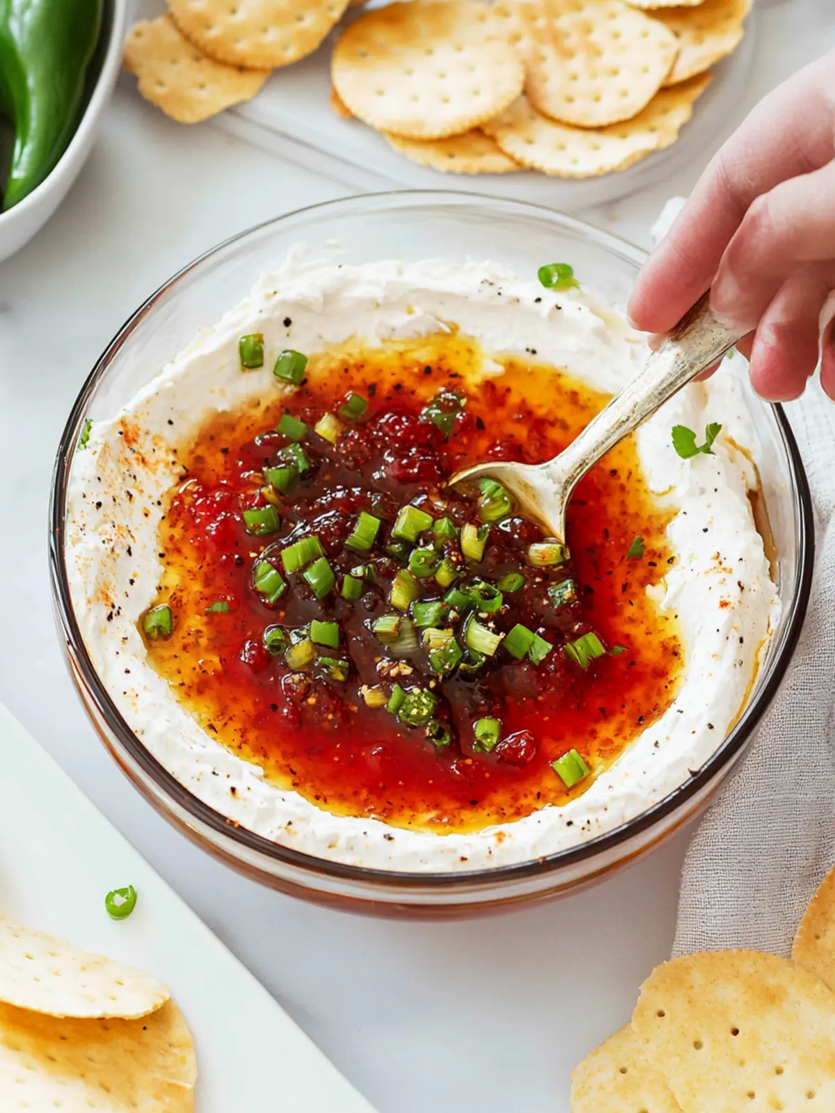 No-Cook Hot Pepper Jelly Dip with Cream Cheese Bliss! 3 No-Cook Hot Pepper Jelly Dip with Cream Cheese