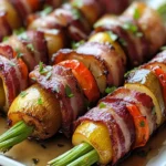 Bacon Wrapped Vegetables with Maple Glaze