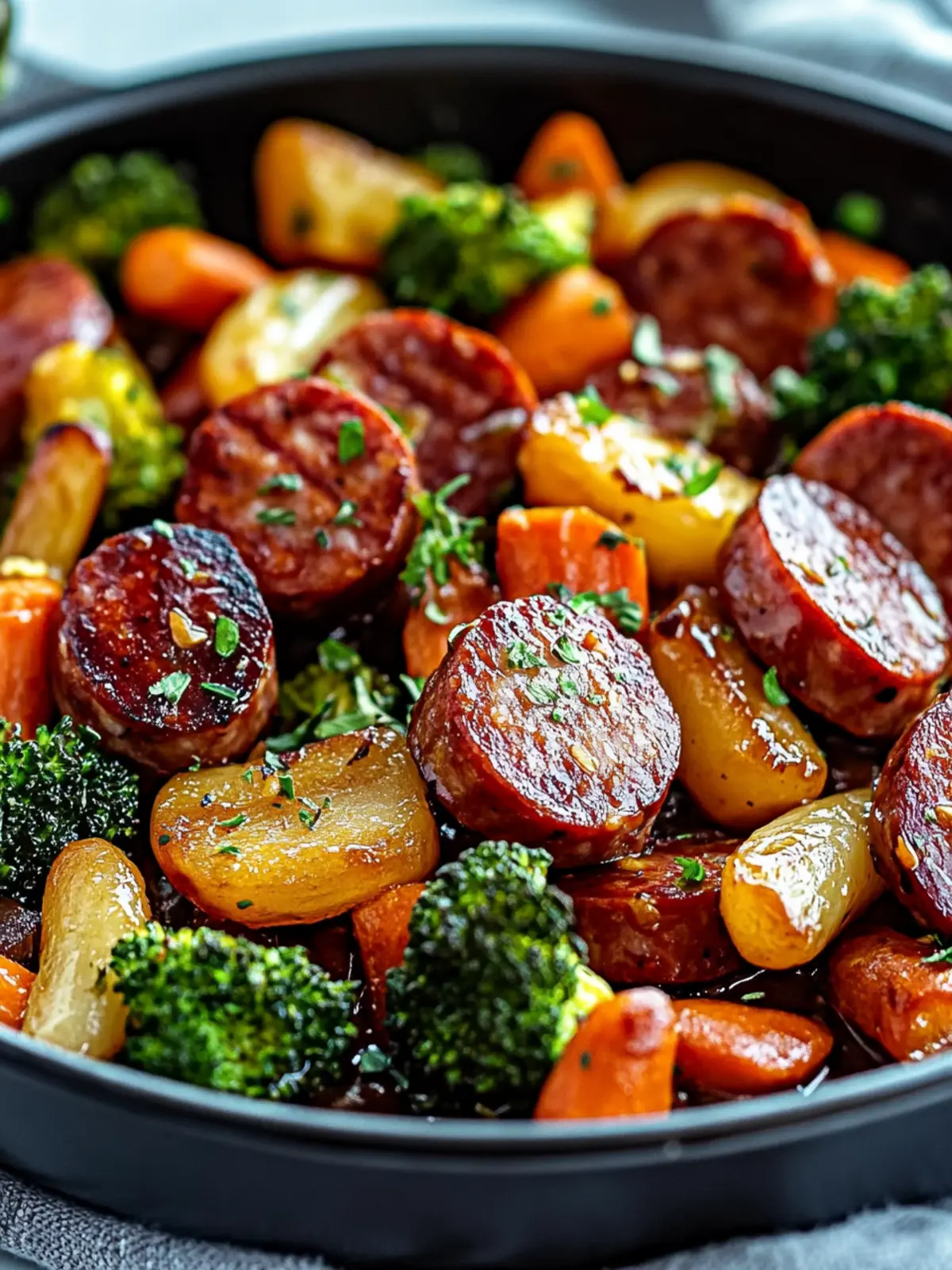 One-Pan Honey Garlic Kielbasa & Veggies