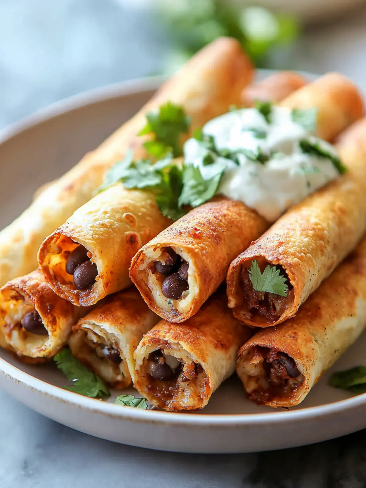 Black Bean Flautas (Taquitos)
