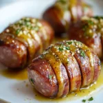 Mustard Hasselback Kielbasa Bites