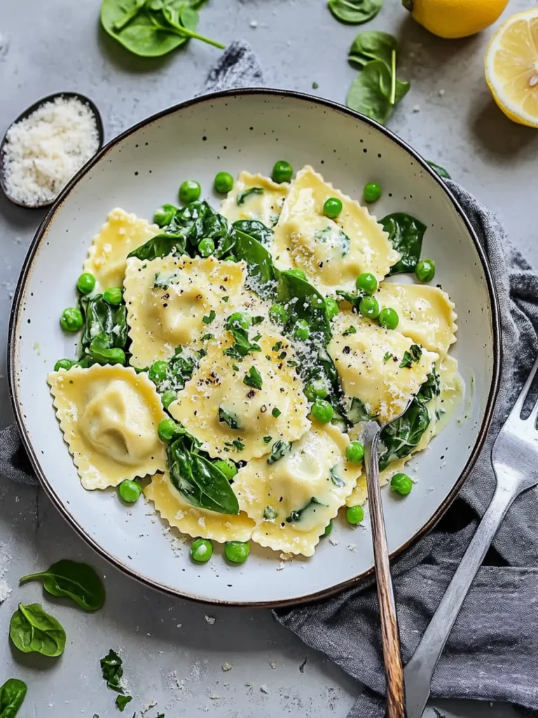 Mother's Day Creamy Lemon Ravioli with Spinach & Peas