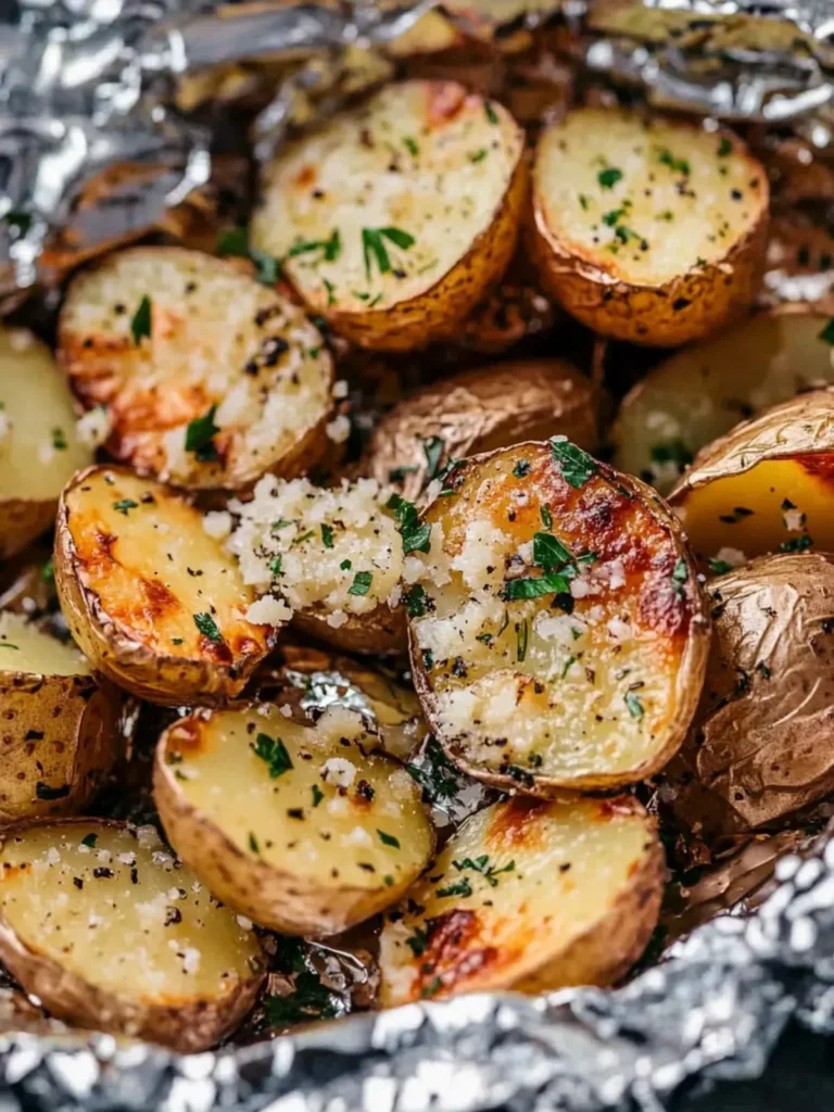 Memorial Day Parmesan Garlic Potato Foil Packets