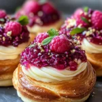 Raspberry and Rose Cheesecake Buns