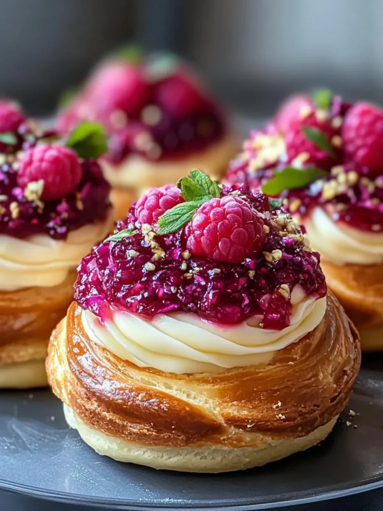 Raspberry and Rose Cheesecake Buns