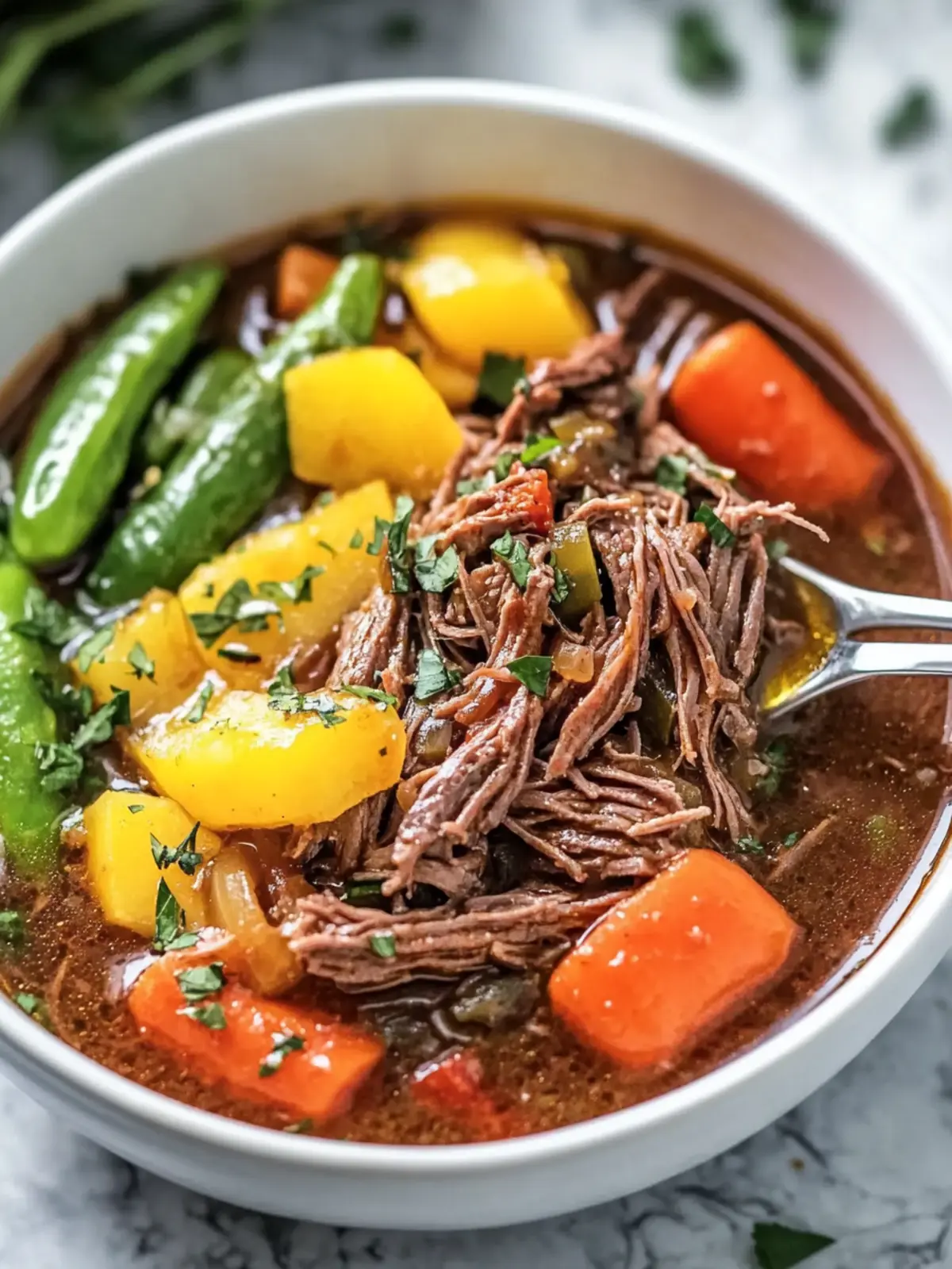 Slow Cooker Shredded Beef with Vegetables Recipe