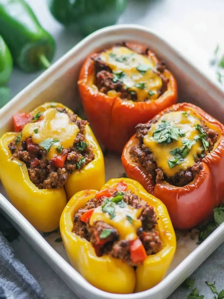 Memorial Day Whole30 Taco Stuffed Peppers (Paleo)