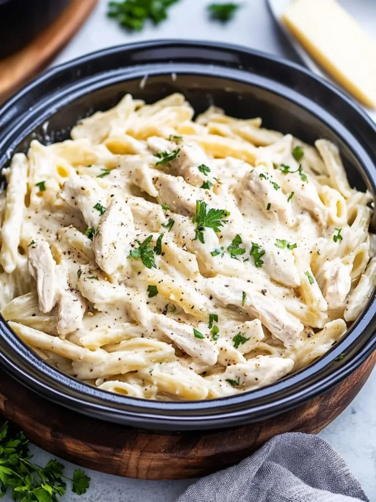 Slow Cooker Chicken Alfredo Pasta