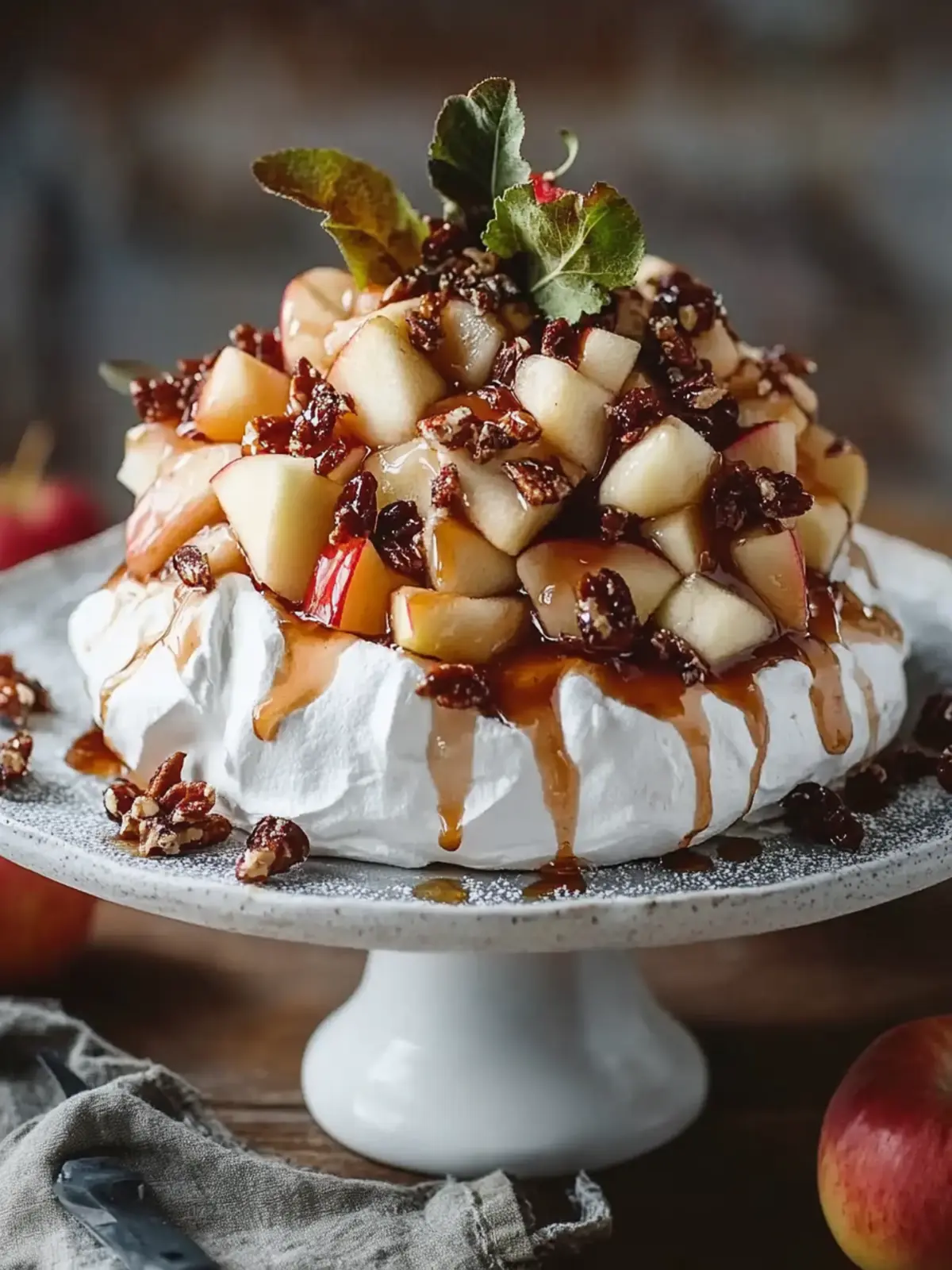 Irresistible Autumn Pavlova with Apples and Sweet Maple Cream 3 Autumn Pavlova with Apples
