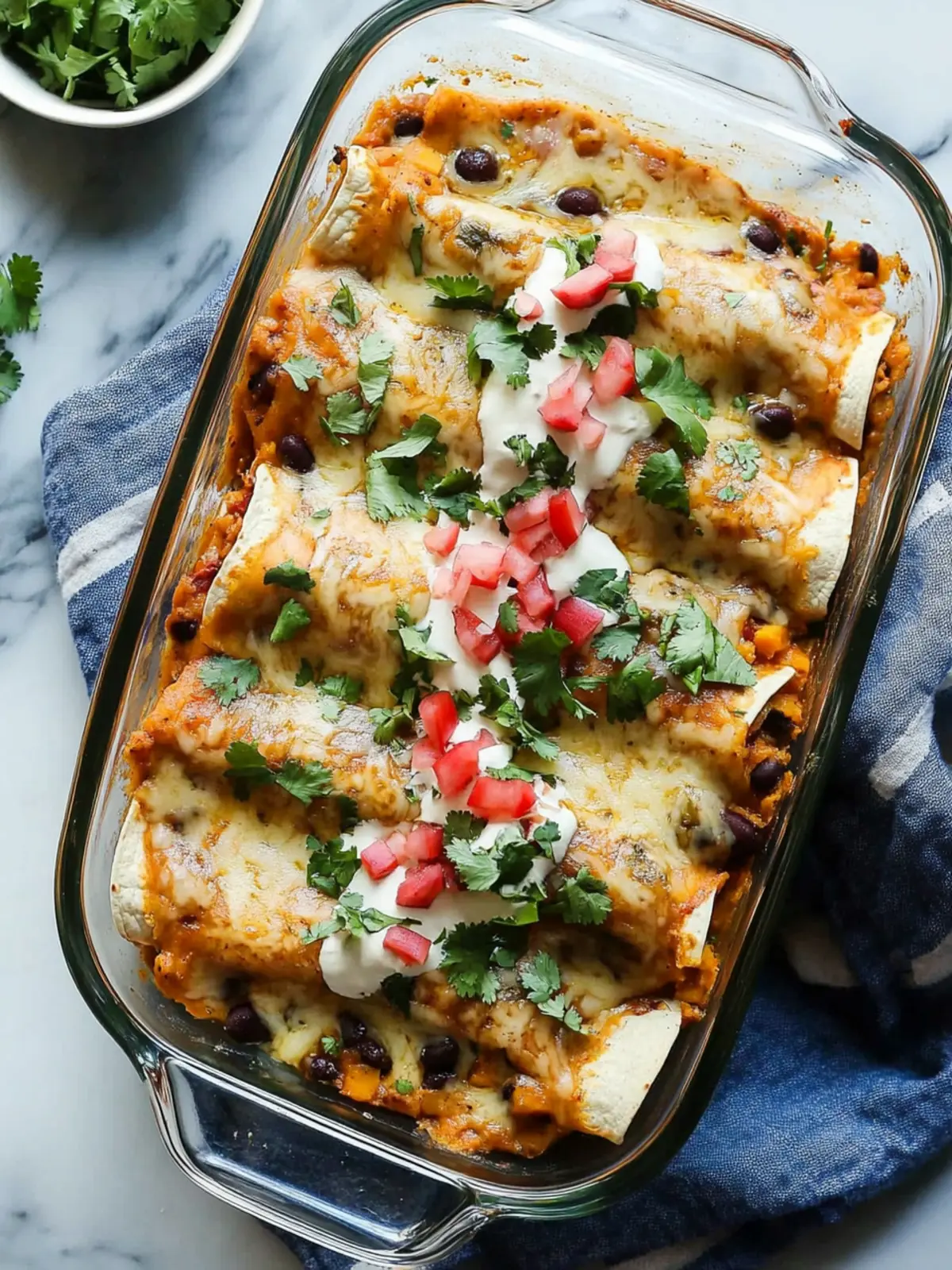 Mother's Day Sweet Potato and Black Bean Enchiladas