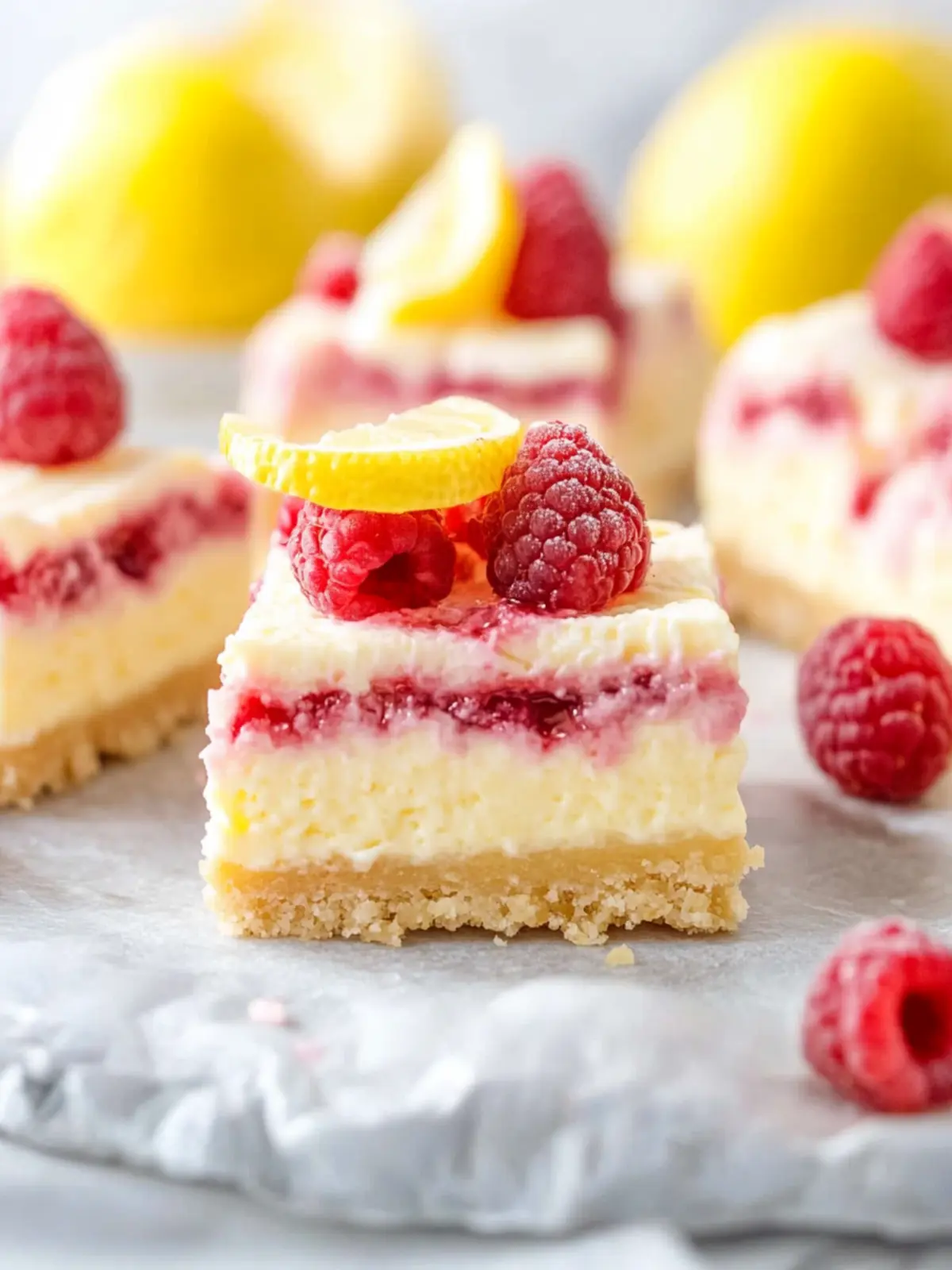 Mother's Day Raspberry Lemon Cheesecake Bars