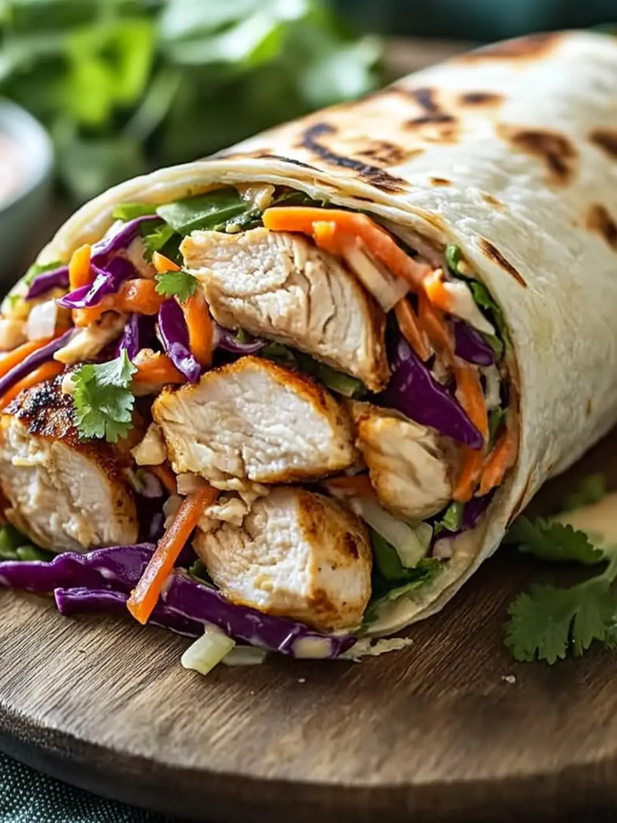 Cinco de Mayo Thai Chicken Wraps with Crunchy Asian Slaw