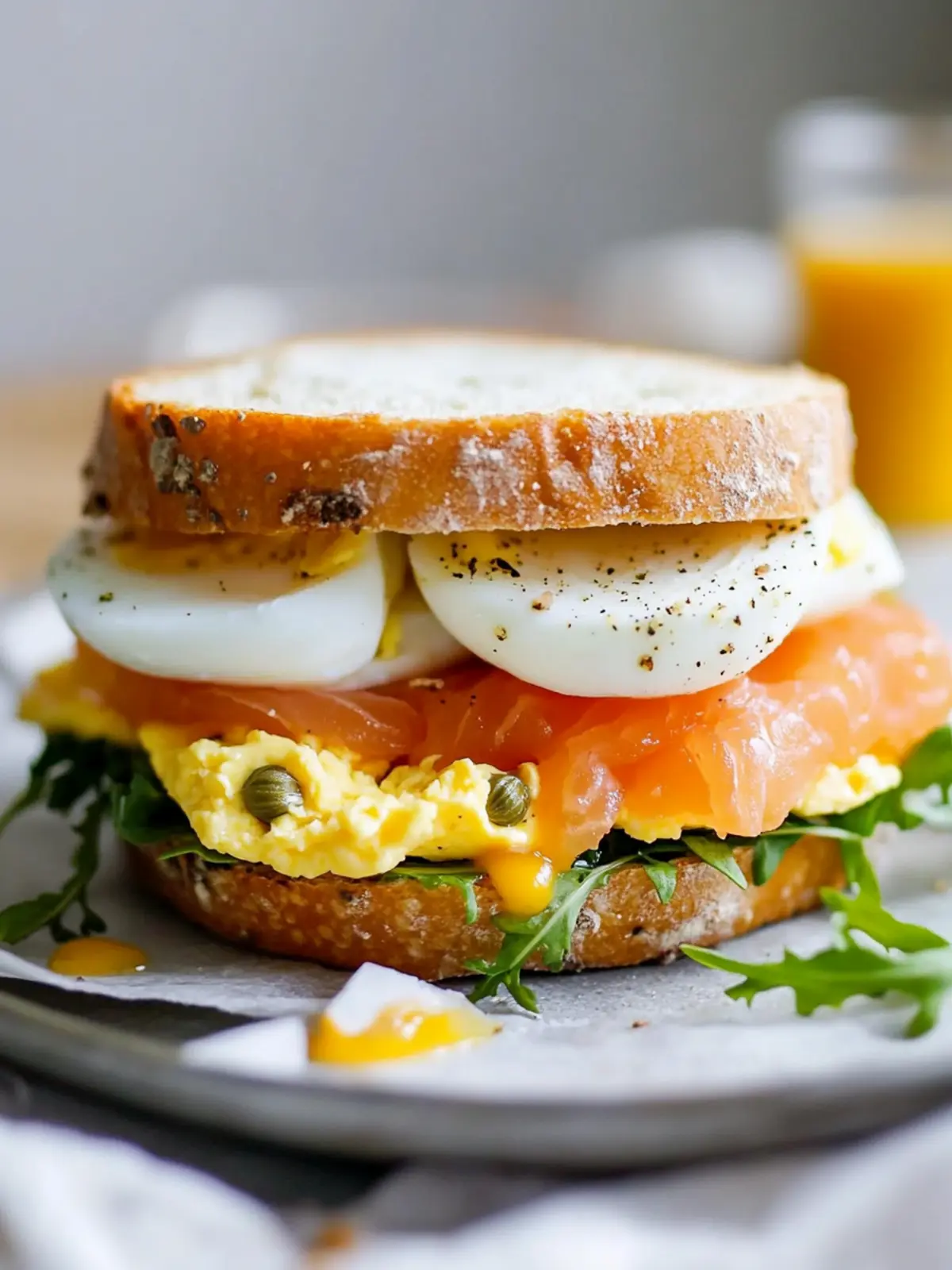 Indulge Mom with a Smoked Salmon Egg Sandwich Delight 3 Mother's Day Smoked Salmon Egg Sandwich With Caper Cream Cheese