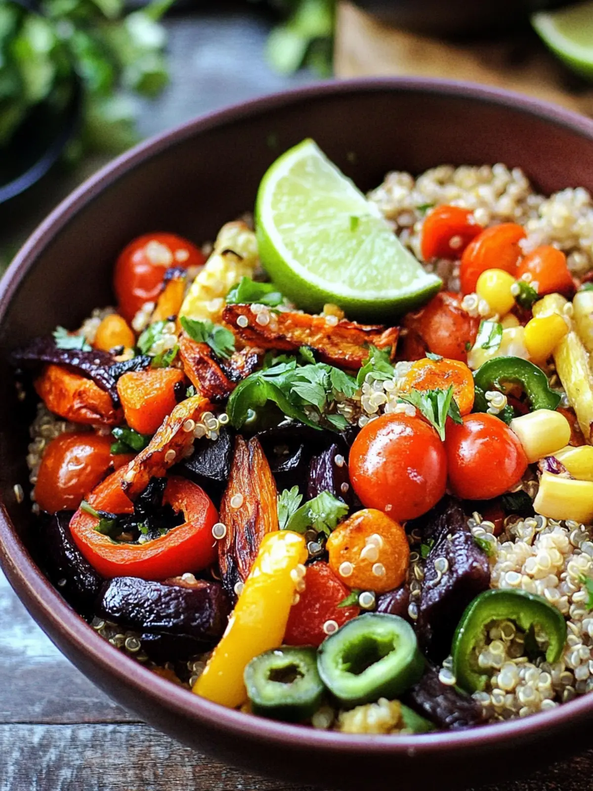 Cinco de Mayo Roasted Vegetable Quinoa Bowls