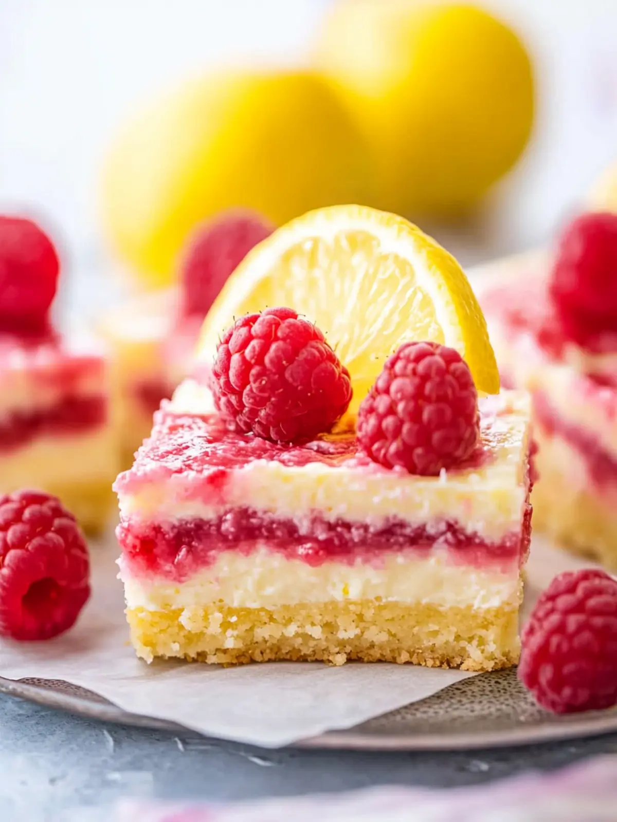 Mother's Day Raspberry Lemon Cheesecake Bars