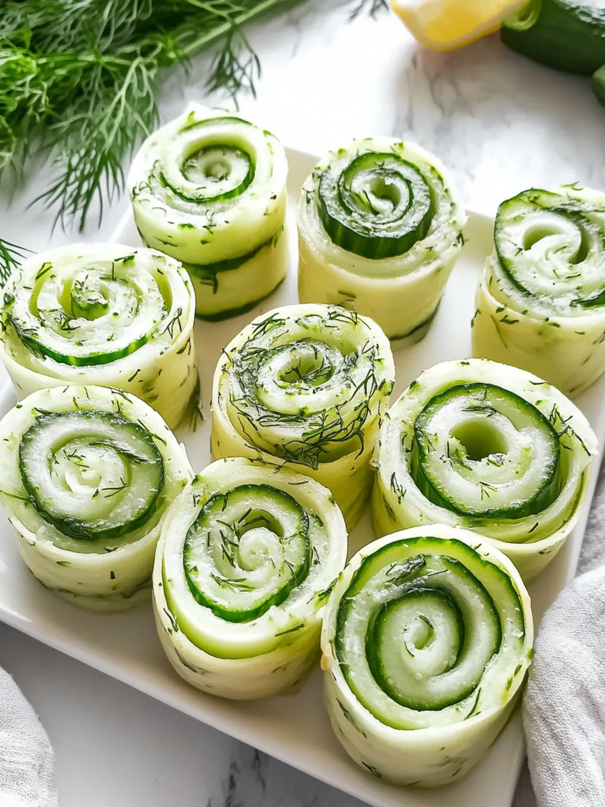 Mother's Day Light and Refreshing Cucumber Dill Pinwheels