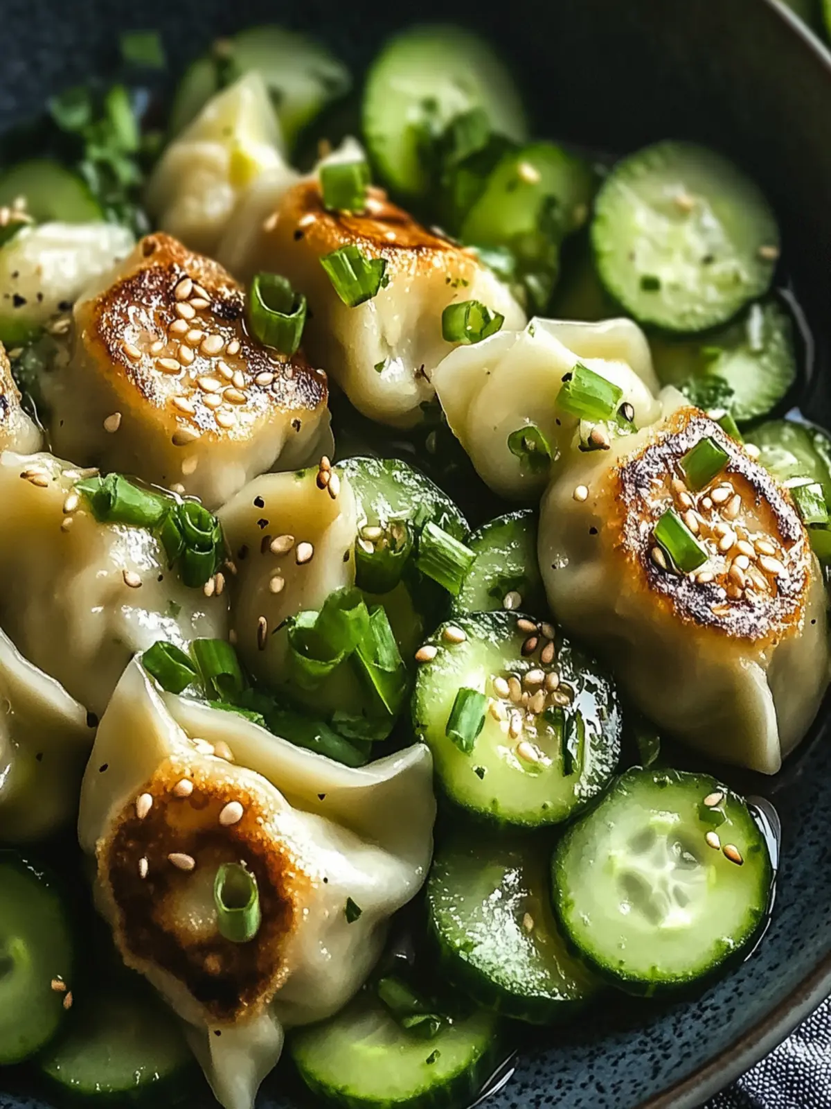 Dumpling and Smashed Cucumber Salad