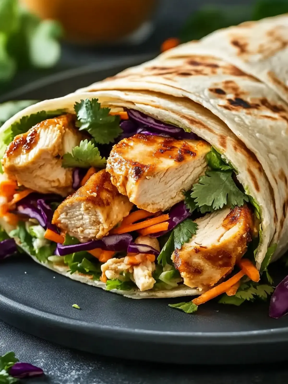 Cinco de Mayo Thai Chicken Wraps with Crunchy Asian Slaw