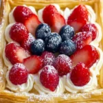Puff Pastry Cheesecake Fruit Pizza