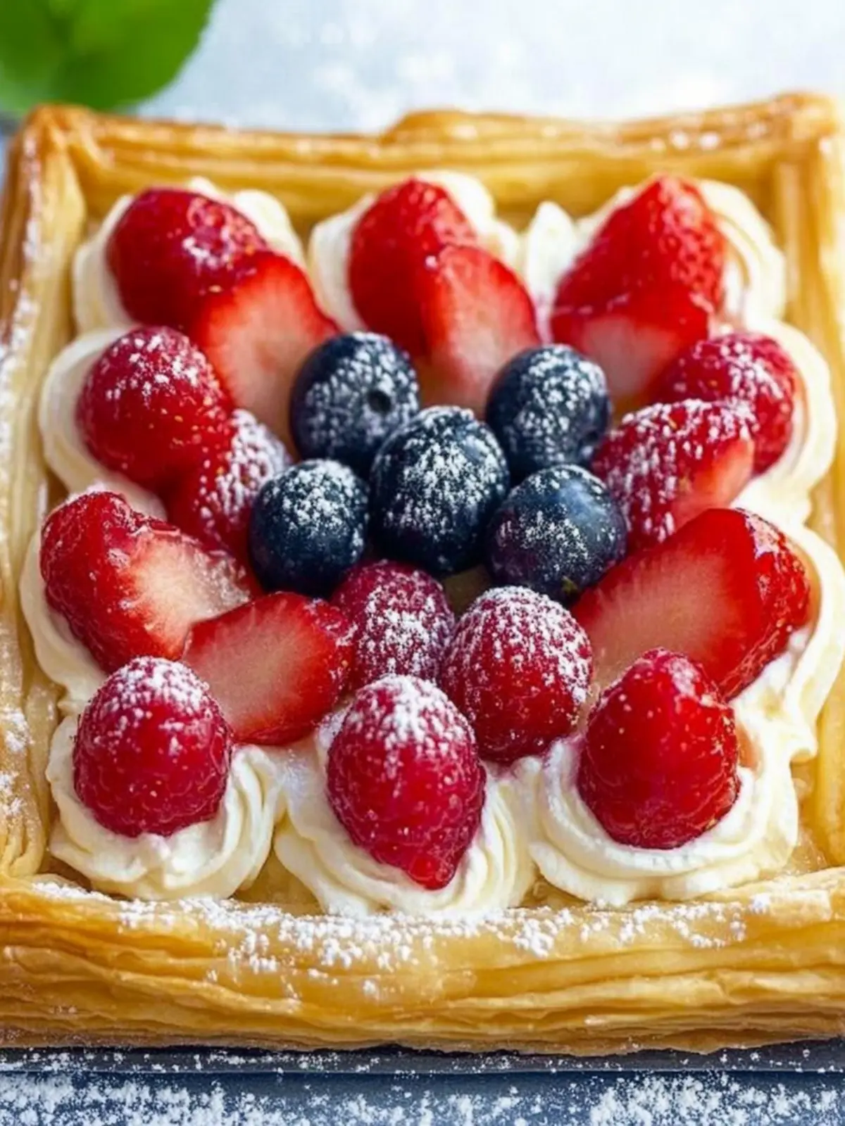 Puff Pastry Cheesecake Fruit Pizza