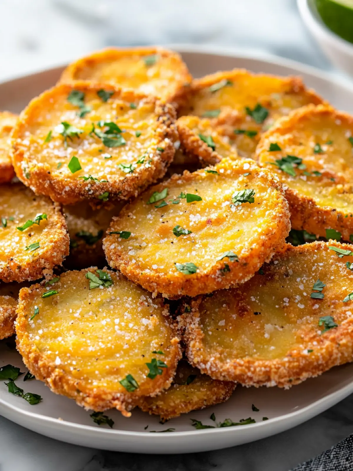 Cinco de mayo Vegan and Gluten-Free Air Fryer Fried Green Tomatoes