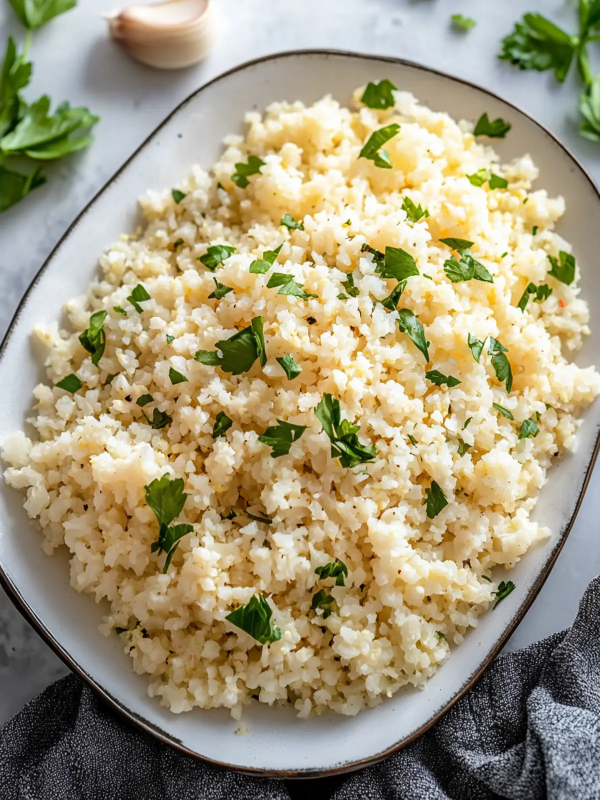 Garlic Herb Cauliflower Rice