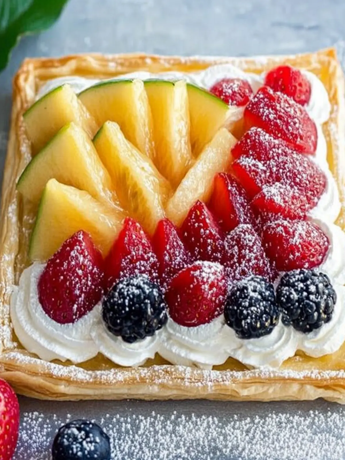 Puff Pastry Cheesecake Fruit Pizza