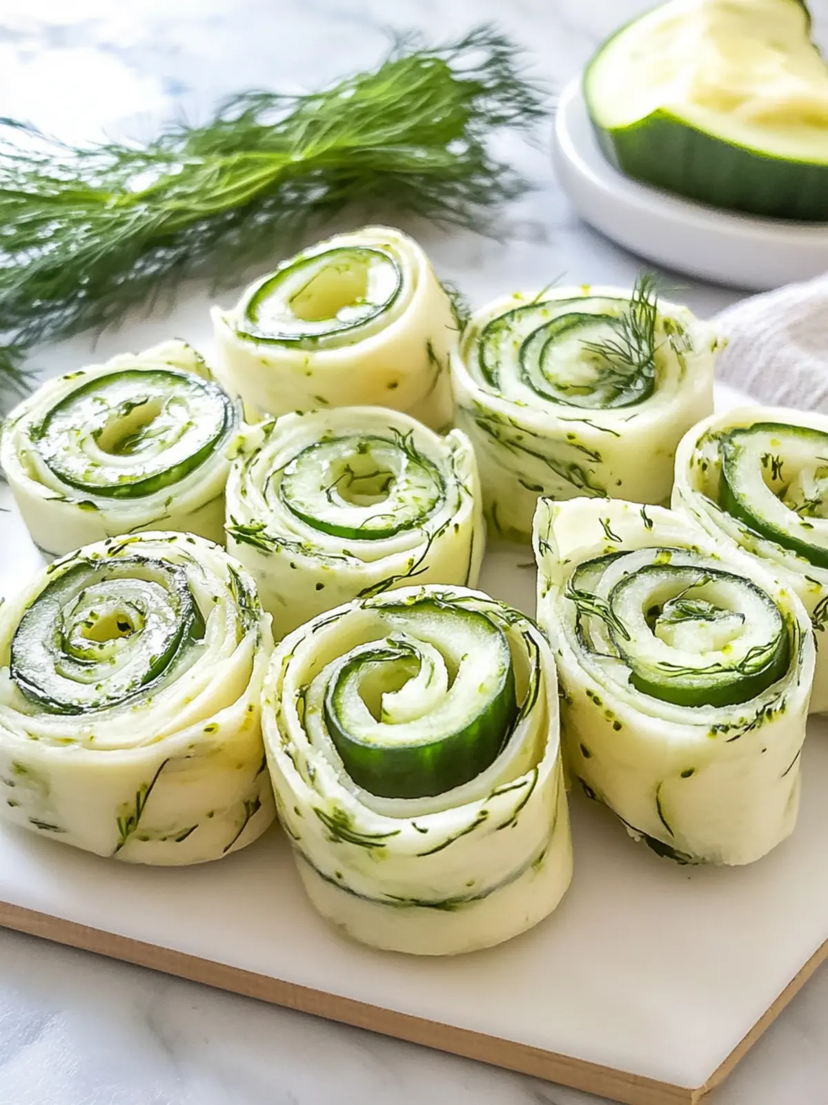 Mother's Day Light and Refreshing Cucumber Dill Pinwheels