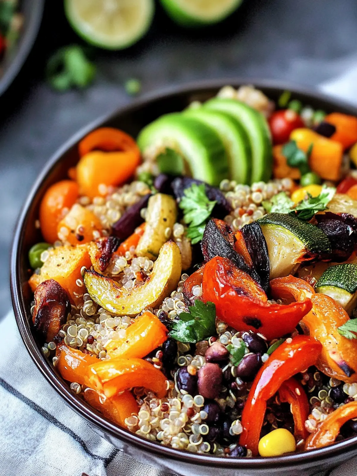 Cinco de Mayo Roasted Vegetable Quinoa Bowls