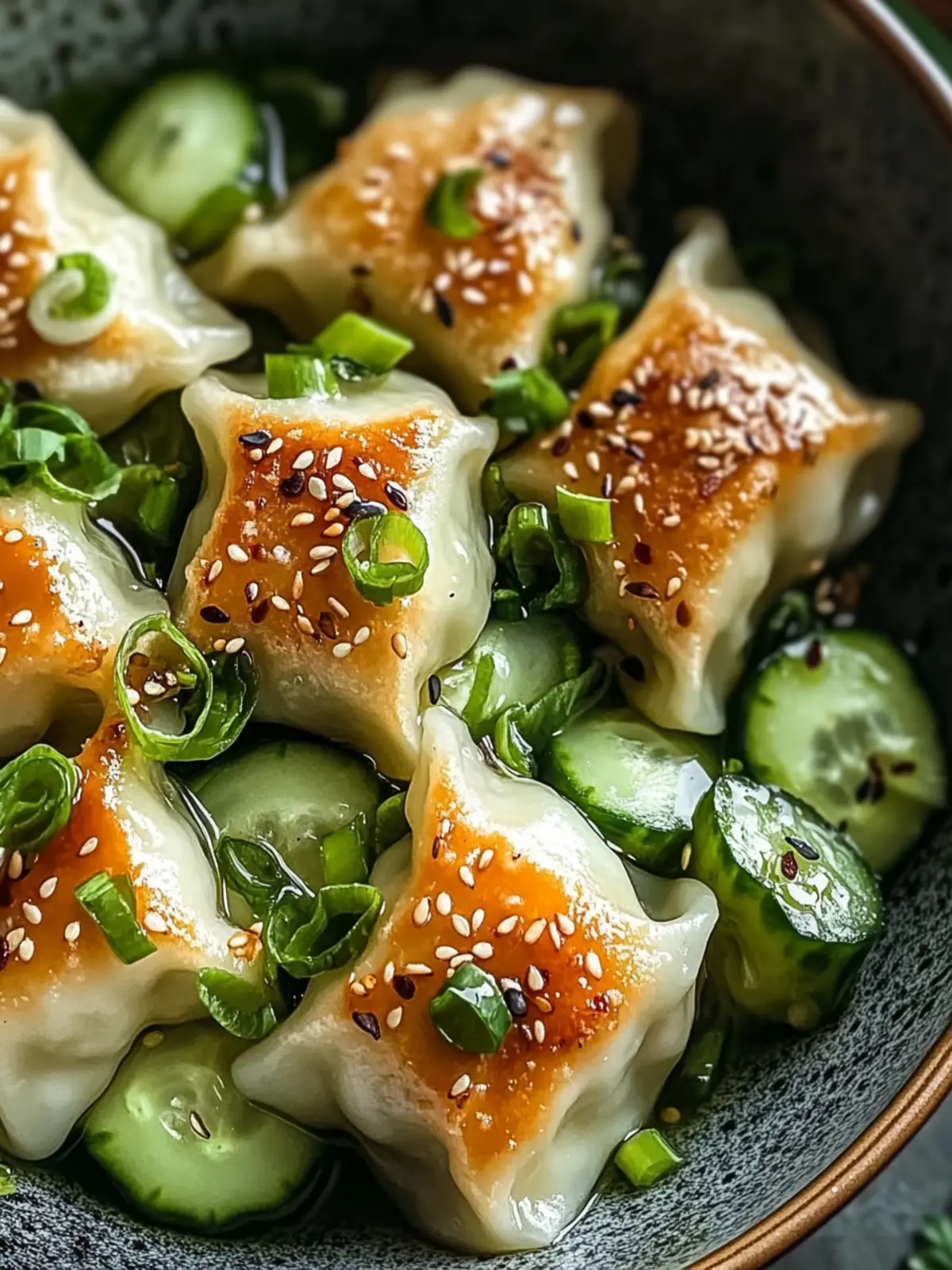 Dumpling and Smashed Cucumber Salad
