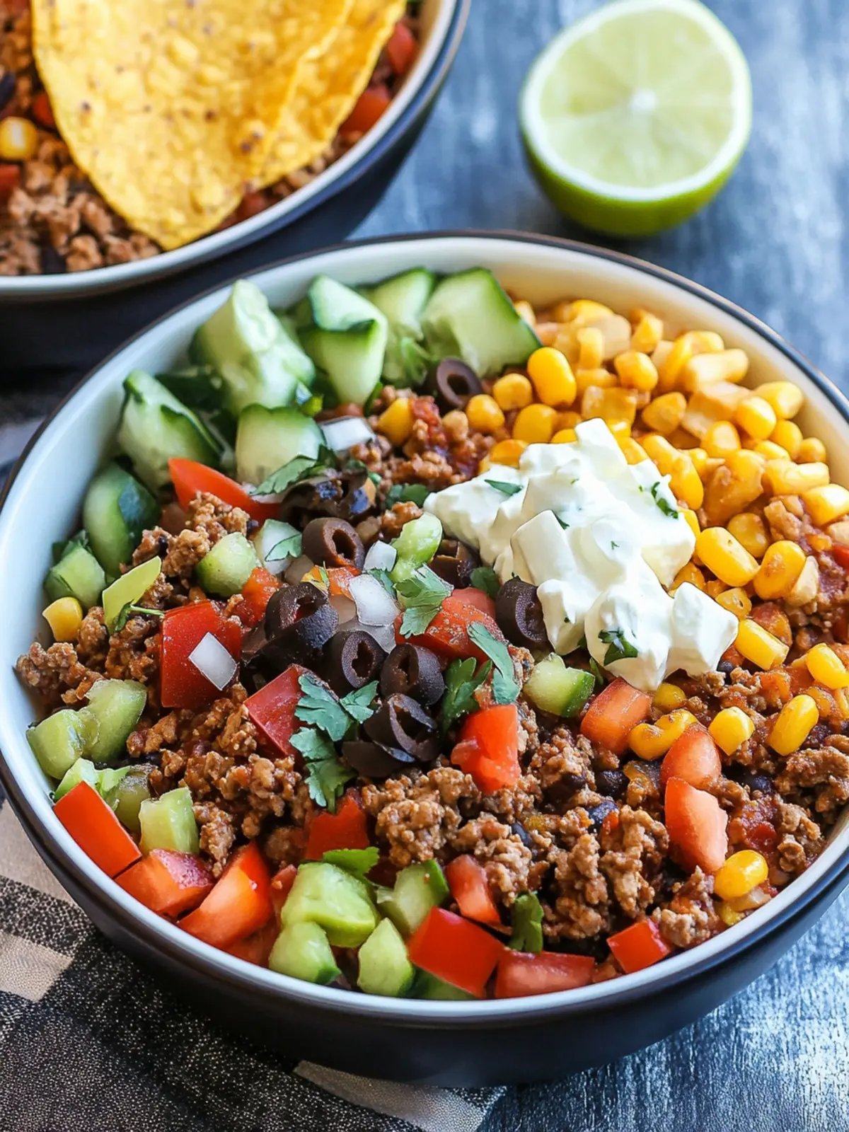 Mother's Day Slow Cooker Beef Taco Bowls