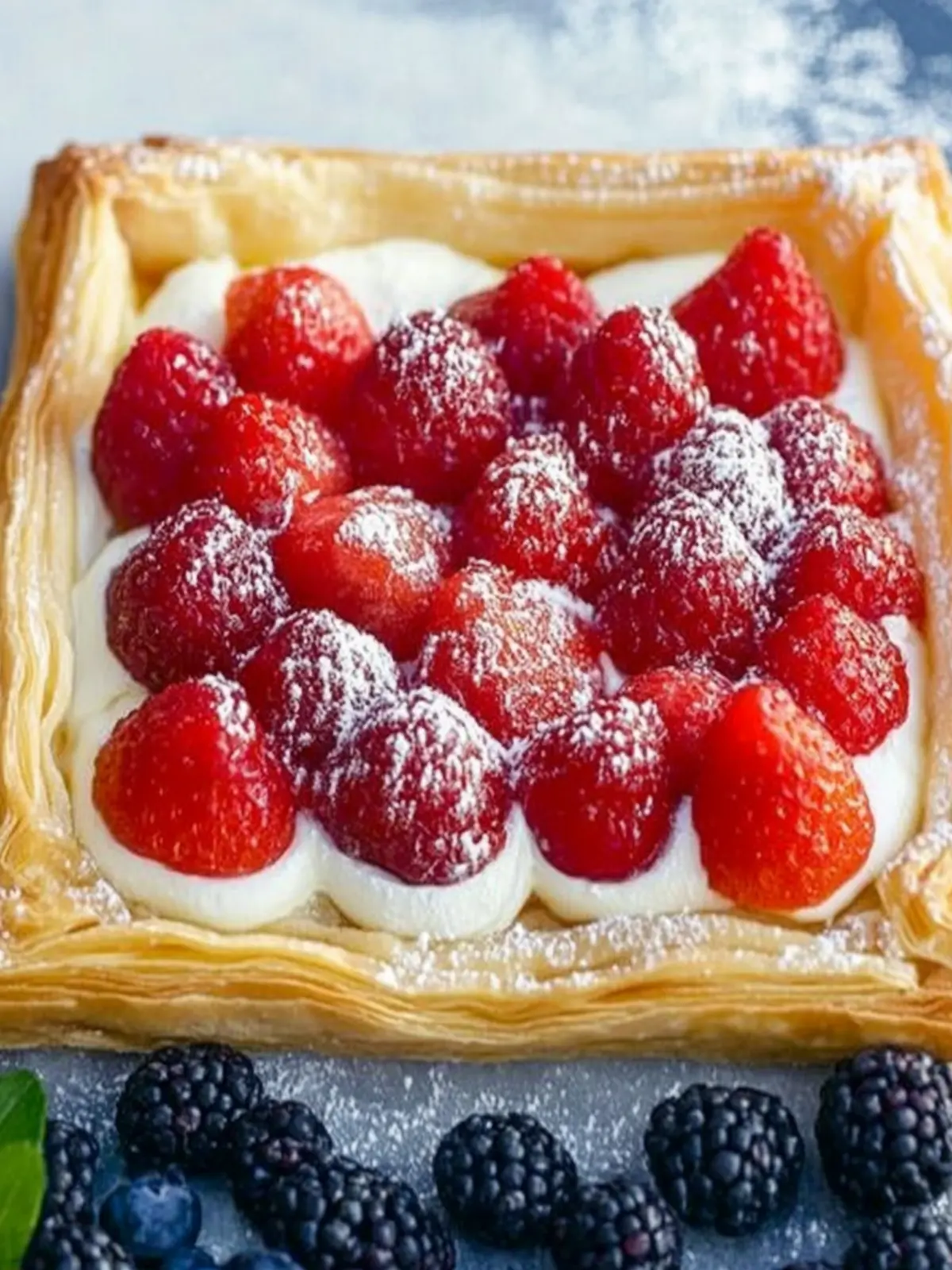 Puff Pastry Cheesecake Fruit Pizza