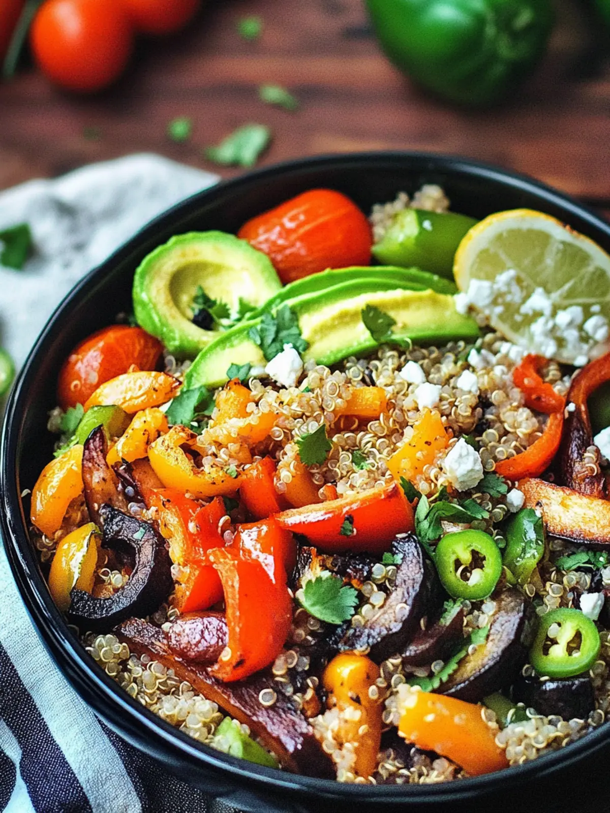 Cinco de Mayo Roasted Vegetable Quinoa Bowls
