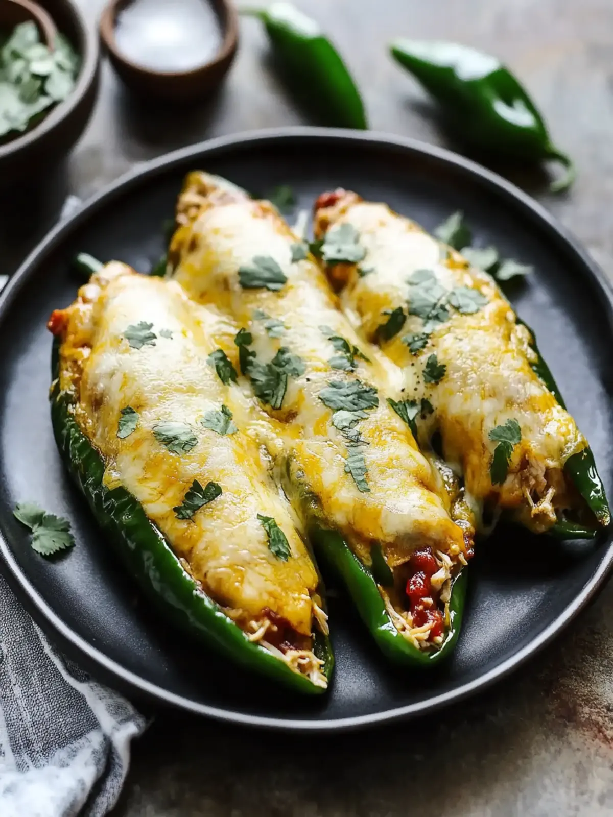 30-Minute Baked Chile Rellenos with Turkey Filling