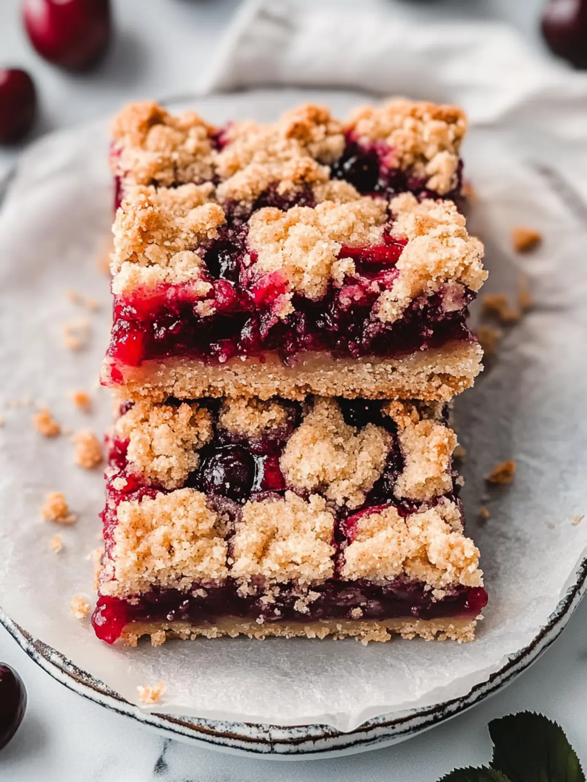 Gluten-Free Cherry Pie Crumb Bars