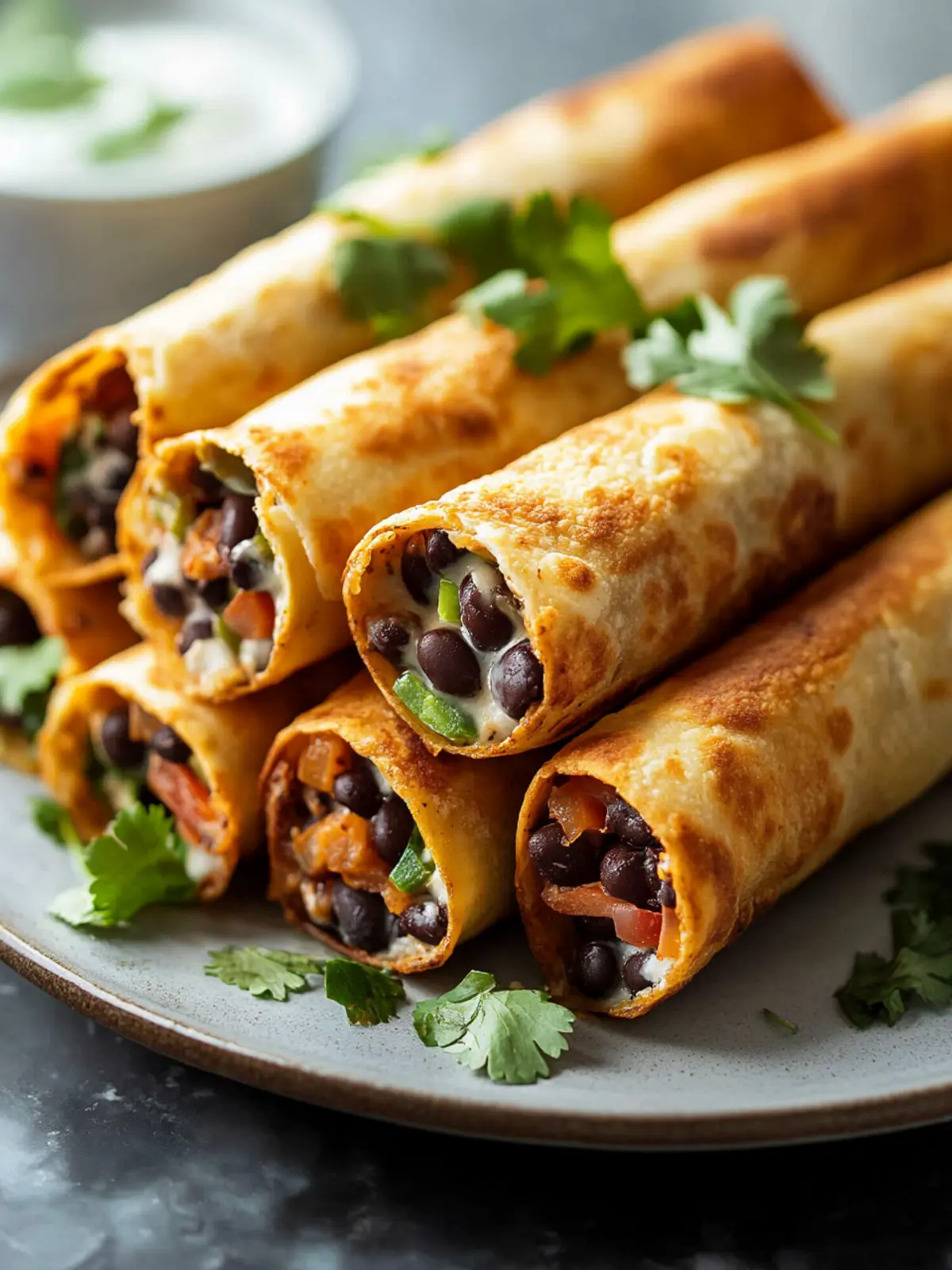 Black Bean Flautas (Taquitos)