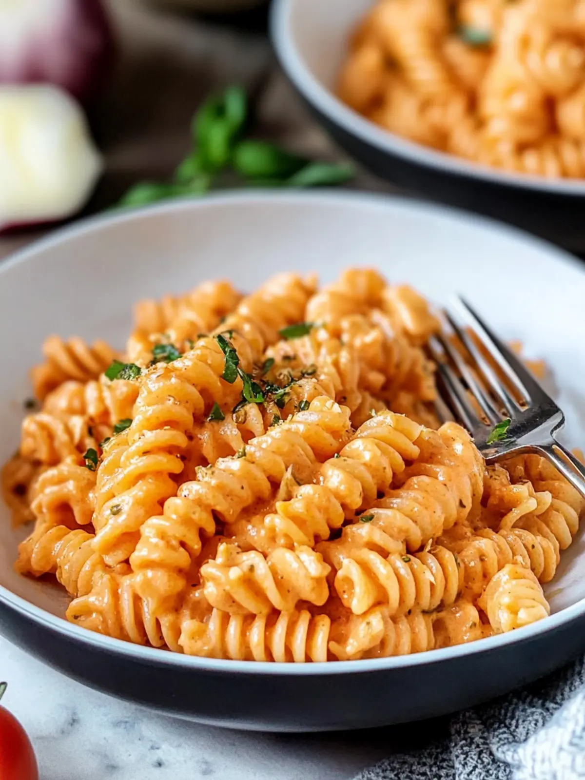 Cinco de Mayo Vegan Creamy Tomato Pasta With Herbs