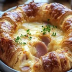 Heavenly Ham and Cheese Croissant Casserole