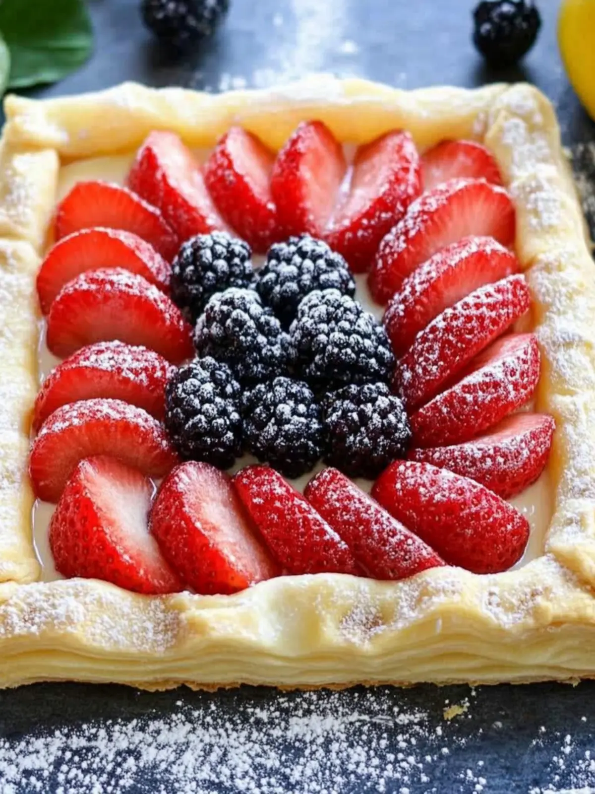 Puff Pastry Cheesecake Fruit Pizza