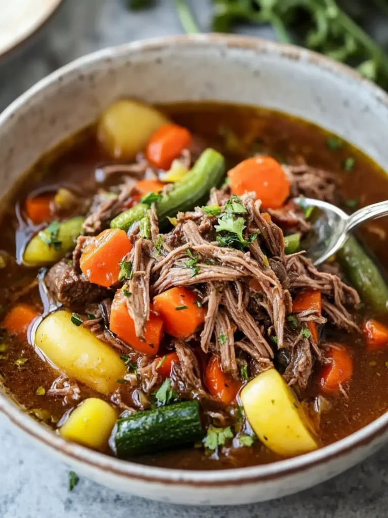 Slow Cooker Shredded Beef with Vegetables Recipe
