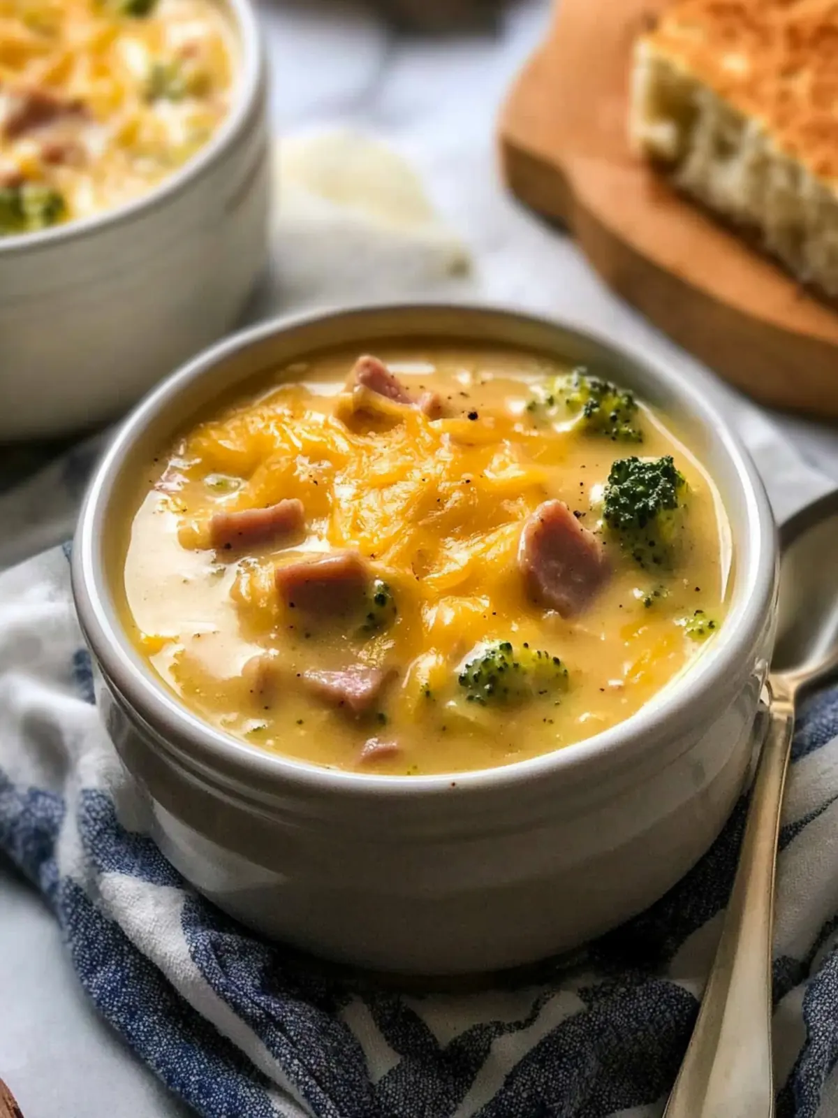 Cheesy Ham Broccoli Soup