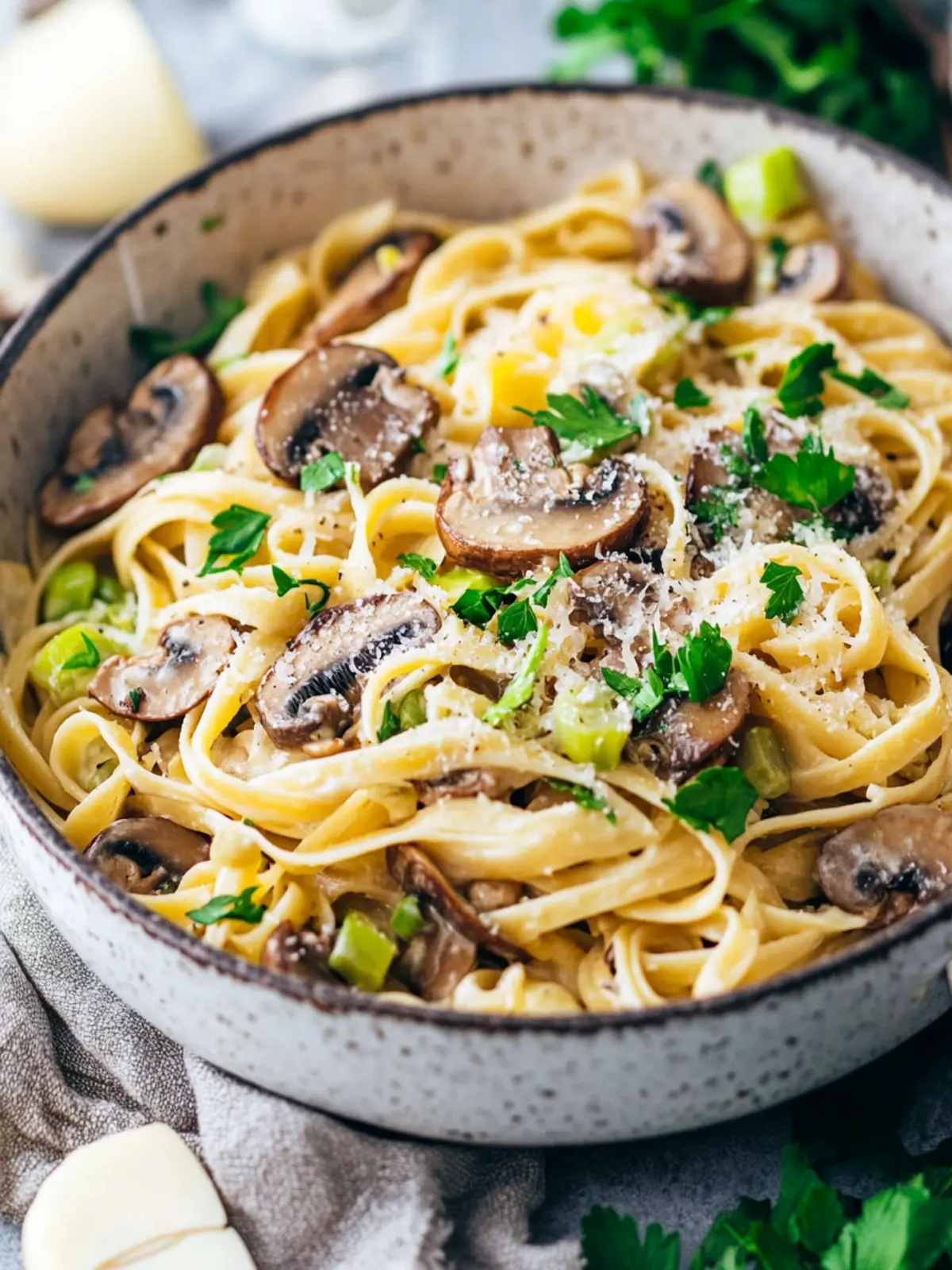 Cinco de Mayo Mushroom and Leek Pasta