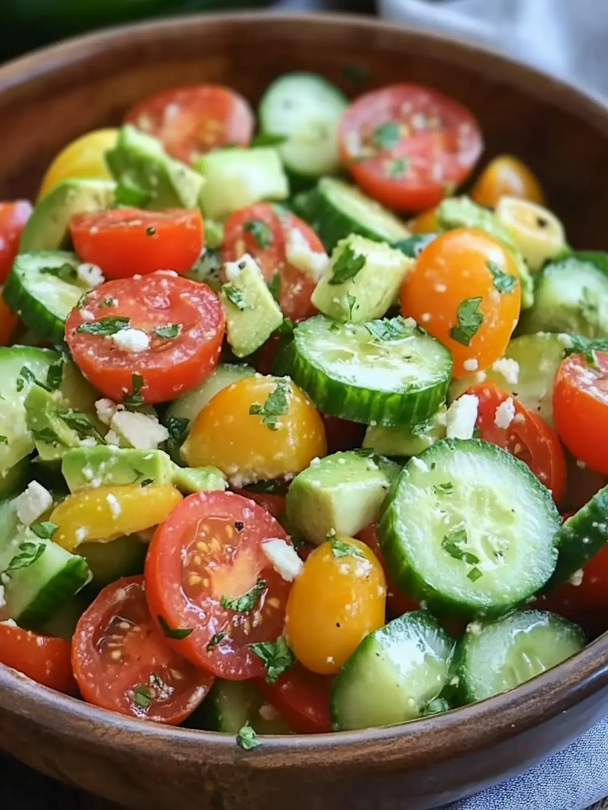 Memorial Day Tomato Cucumber Avocado Salad