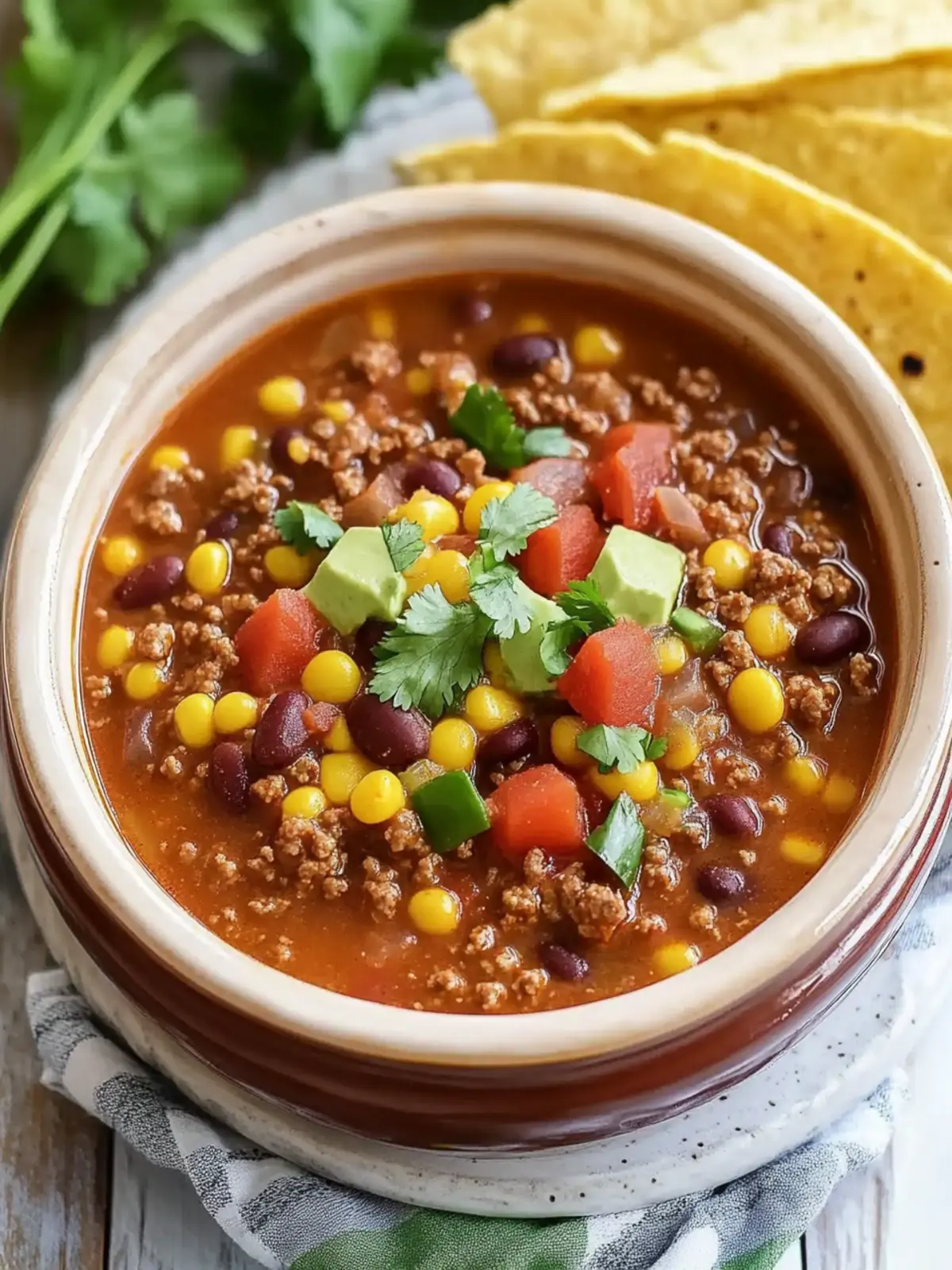 Cinco de Mayo Classic Crockpot Ground Beef Taco Soup
