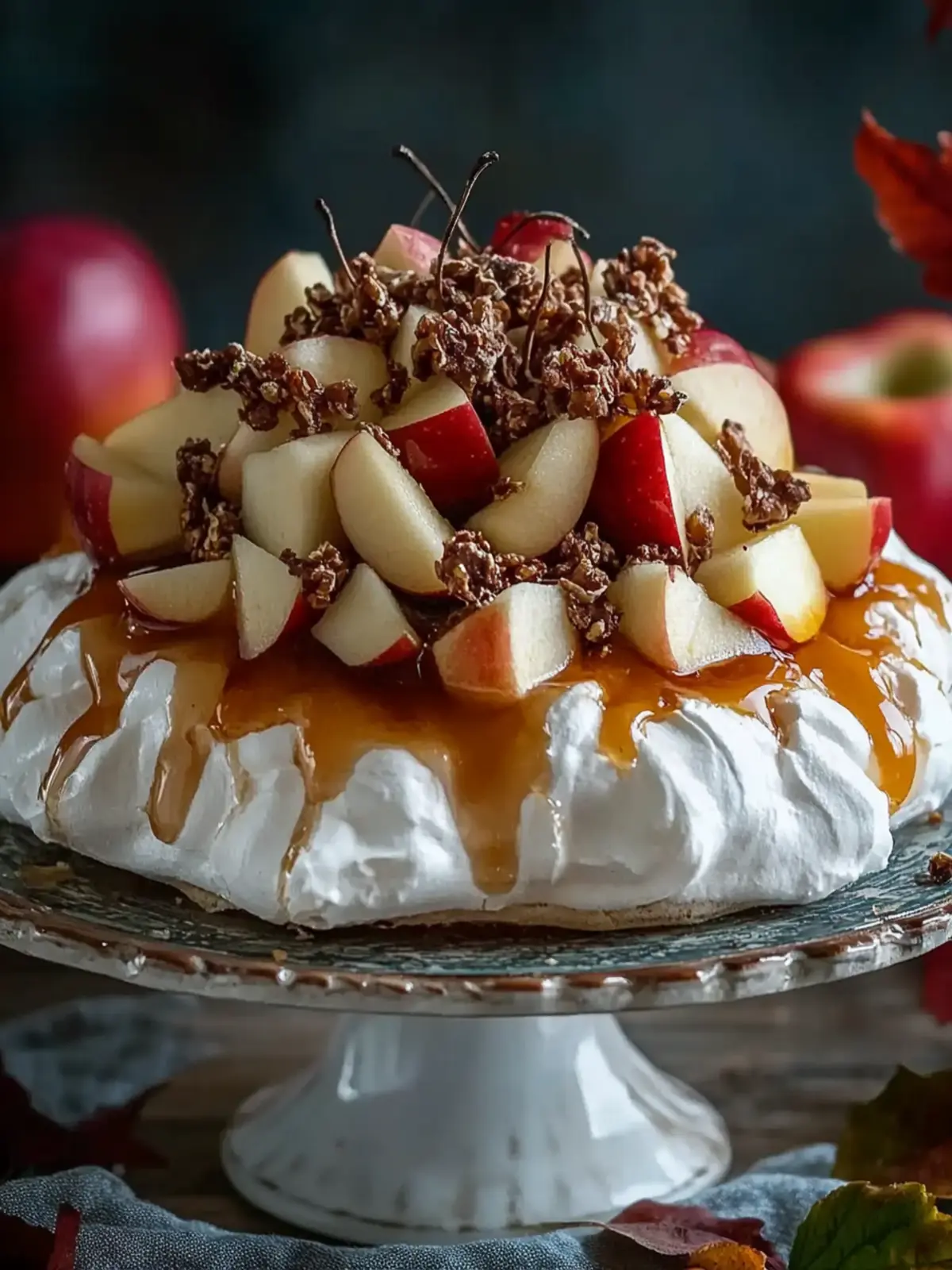 Irresistible Autumn Pavlova with Apples and Sweet Maple Cream 2 Autumn Pavlova with Apples